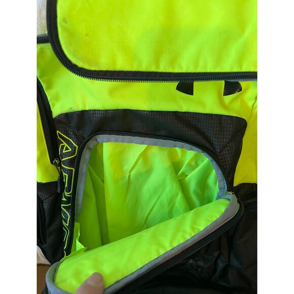 Under Armour Top Loading Black Yellow Green B-Ball Backpack - Picture 2 of 6